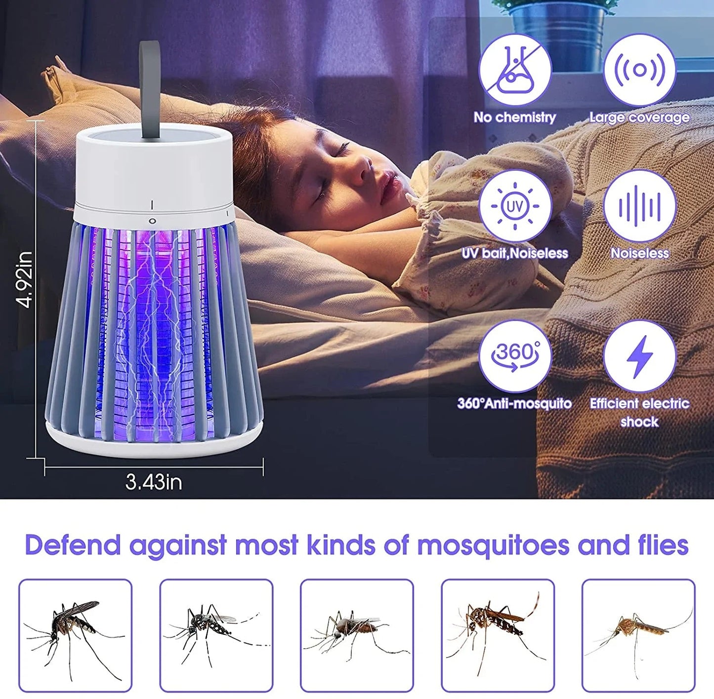 UPGRADED Mosquito Lure Trap Lamp